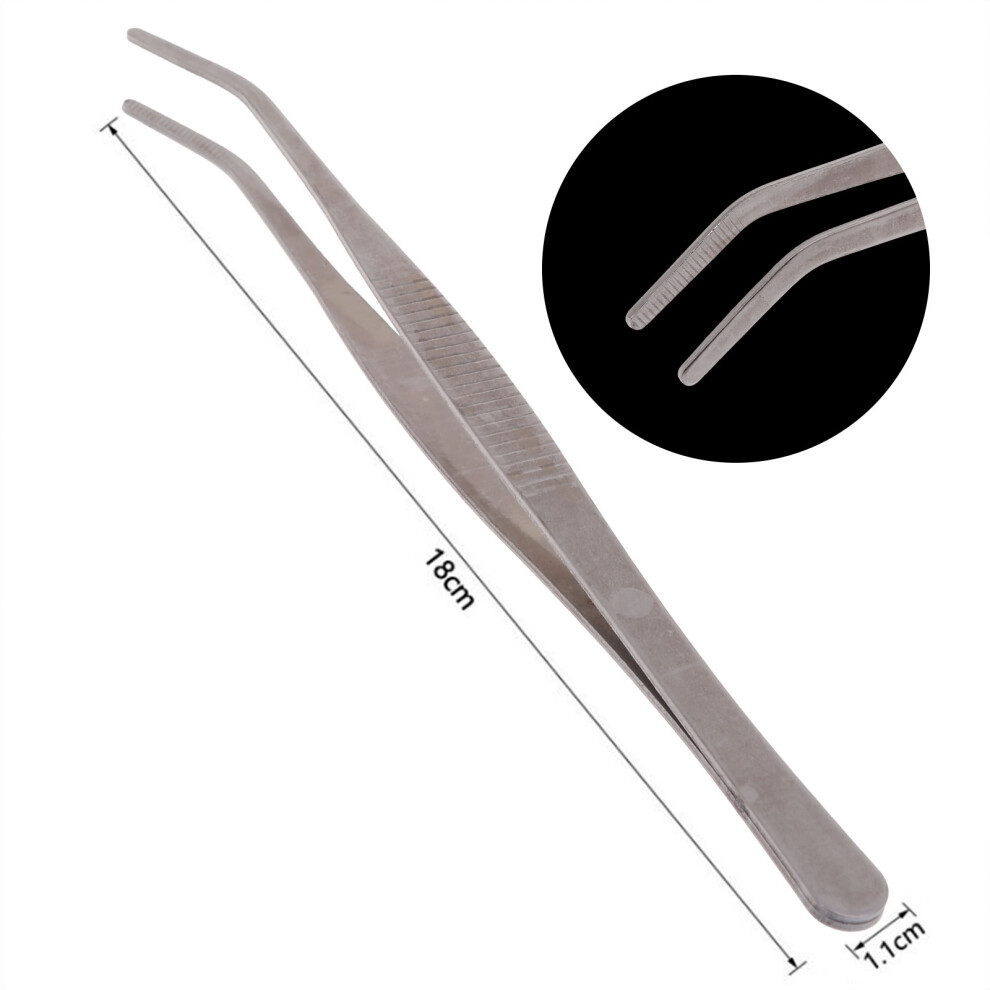 Stainless Steel Tweezers All-purpose Forceps-18cm elbow