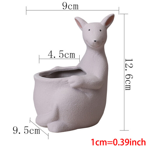 Nordic Kangaroo Shape Ceramic Succulent Planter Animal-white 2