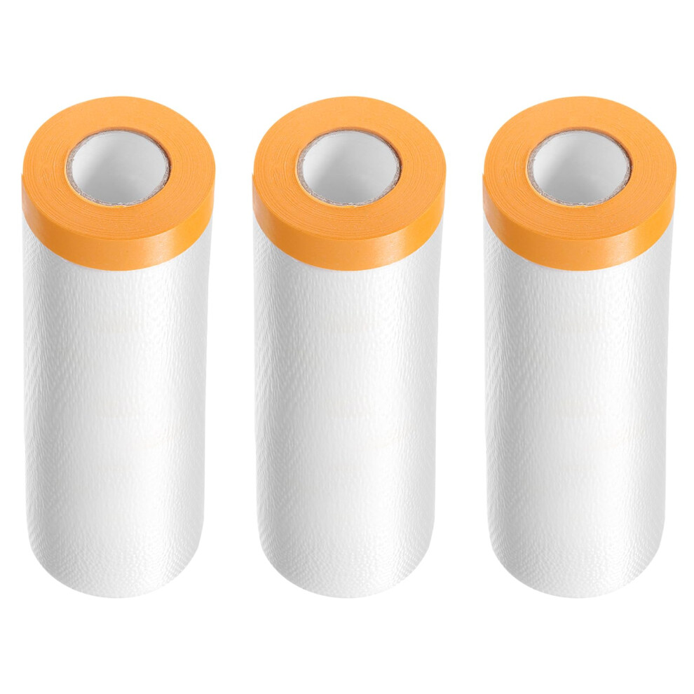3 Rolls Of Preadhesive Masking Film 43.3 X 65.6 Ft Tape And Drape Painter Plastic Cover Film With Adhesive Tape Plastic Film For Car Painting 9001264177133
