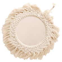 Handwoven Acrylic Mirror Stylish Round Decoration for Living