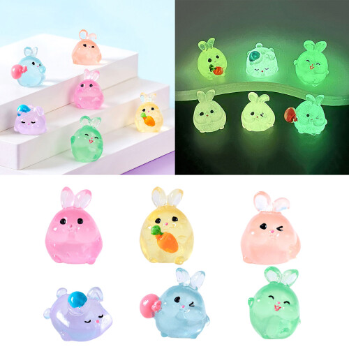 Ensemble de 6 figurines de lapin avec lumière vive pour la 1