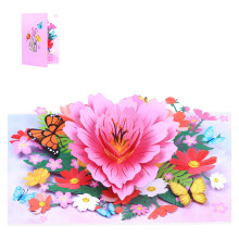3D Greeting Card with Envelope for Mom Elegant Flower-Unscented