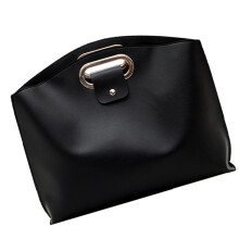 Modern Laptop Briefcases PU Leather Storage Bag For Travel, Roomy Document Organizer, Ergonomic Handle, Black