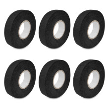 Pack of 6 Insulating Tape, Heat Resistant Fabric Tape for Car Wiring, Black, 6Pcs
