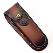 Leather Knife Case for Pocket , Folding , brown, Retro