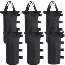 Sand Bags For Canopy Weights, Empty Sandbags, 6Cylindrical Black, For PopUp Canopy Tents, Windproof Without Sand