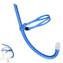 Training Swimming Snorkel for Round Swimming, Ideal Fit, Float Snorkel with Liquid Silicone Mouthpiece, Adjustable Strap, Swivel Headband