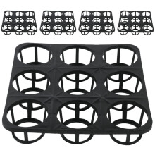 Pots Carrying Trays 5Piece Set, 9Cell Round Nursery Planter Carrier, Moving Tray for Gardening Greenhouse, 39x39 cm