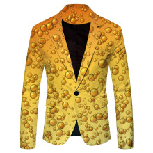 Costume Blazer Men's Oktoberfest Outfit 3D Print Beer Blazer Fancy Dress Holiday Coat