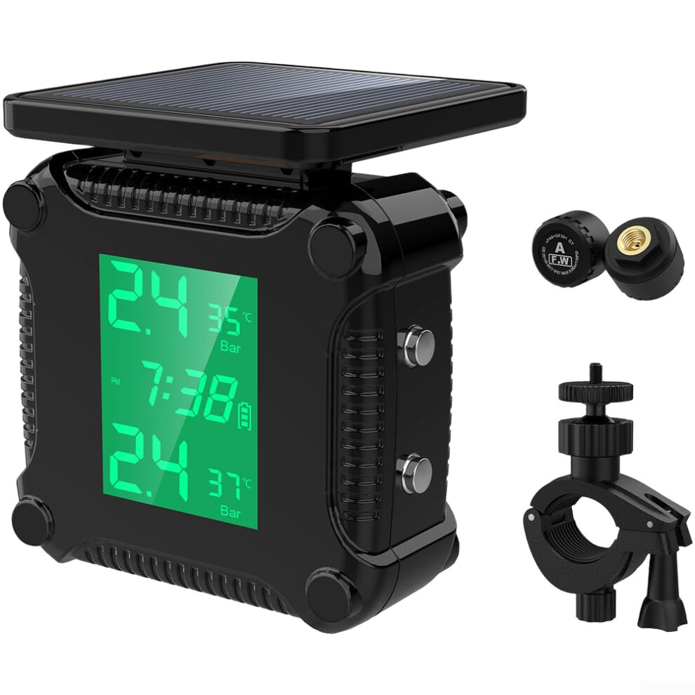 Motorcycle Tire Pressure Monitoring System Solar Powered Color Display Precision Ip67 M9 9001264259532