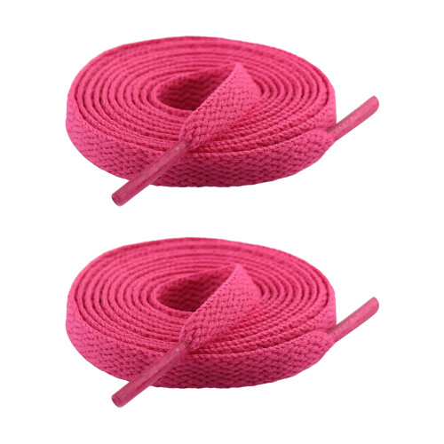 1 Pair Replacement Flat Colored Sneaker Shoelaces 8mm-Pink red