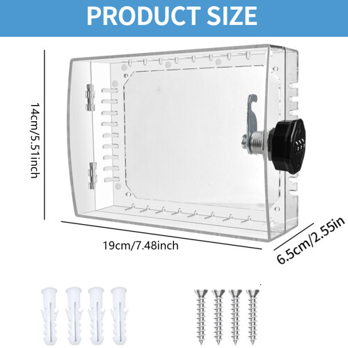 Wall Mounted Thermostat Cover Guard with Combination Lock Set 1