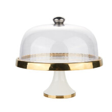 CeramicDessertTableCake plate with plastic lid, HotelRestaurant, High foot