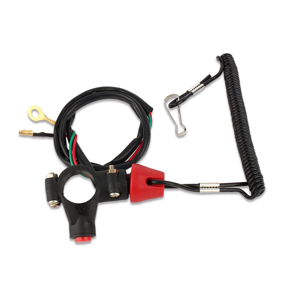 Snowmobile Tether Kill Switch 12V 2Wire Handlebar Mount For Motorcycle Engine Atv Quad Dirt Bike 9119770119124