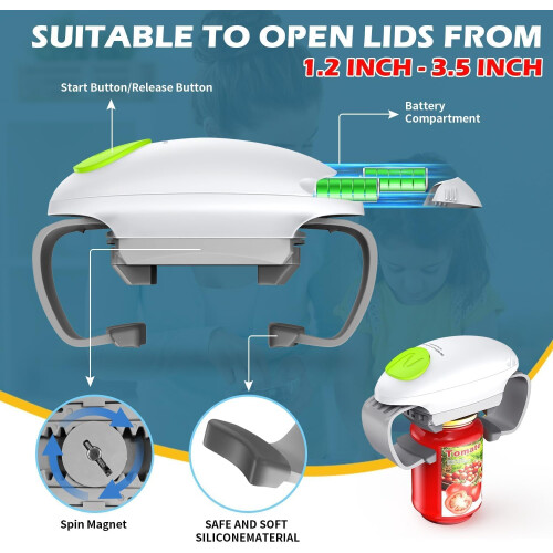 Automatic Jar Opener, Electric Jar Opener, One Touch Automatic Open, Kitchen Helper Tool for  Sealed Jars 1