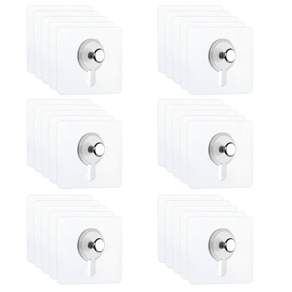 30 Pieces Self Adhesive Picture Hooks Clear Picture Hooks Nail Punch Picture Hooks For Pictures, Frames, Wreath And Wall Decoration (6X6cm) 9119770057532