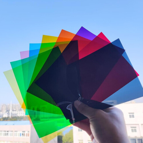A4 Coloured Film Sheets, 10 Assorted Primary Colours Ref: 1228 2