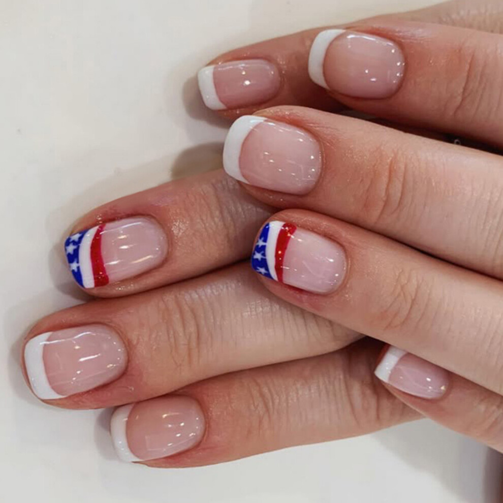 Fake Nail Glues on Nail Artificial False Nail Independence Day