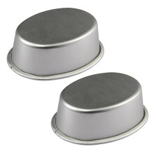 2Pcs Oval Shape Mini Cake Pans NonStick Aluminum Cheese Cake-M