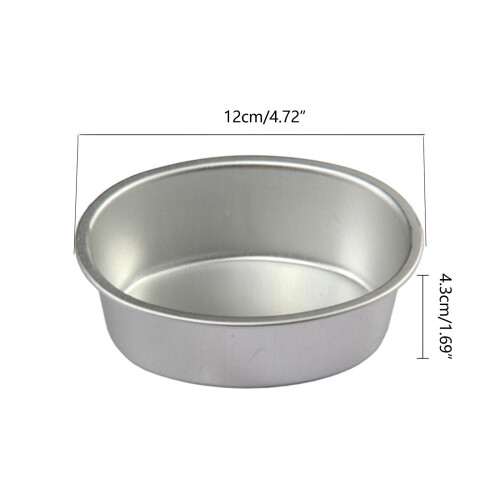 2Pcs Oval Shape Mini Cake Pans NonStick Aluminum Cheese Cake-M 1