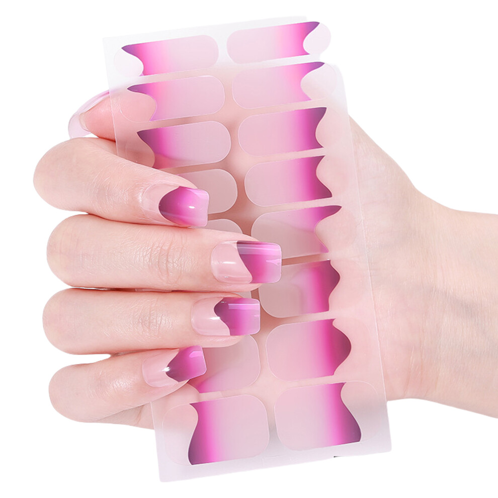 French Tip Gels Nail Strips Gradient Gels Nail Sticker-0835