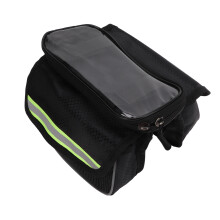 Bolsa de guidão para bicicleta com armazenamento seguro para equipamentos, refletiva e resistente a impactos, proteção à prova d'água e alças