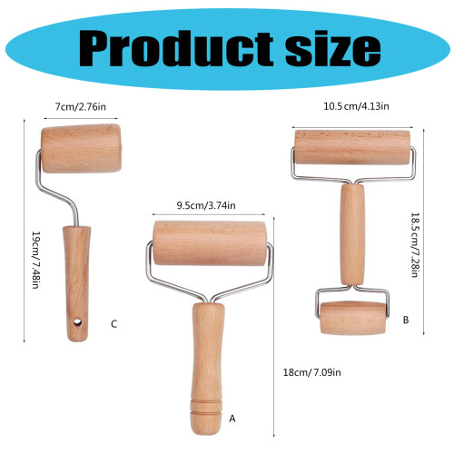 Ergonomic Wooden Dough Roller Stick Resistant-Double headed 2