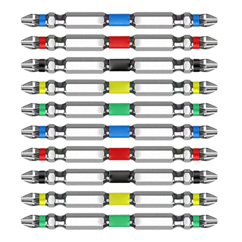 10Pcs Magnetic Cross Bit Set Impact Double Head Hardness-100mm