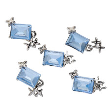 5pcs Rectangular Nail Charms Nails Art Decoration-light blue