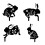 Acrylic Stakes Garden Black Rabbit Silhouette Stake-Style D 2