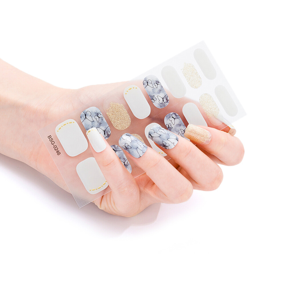 16Pcs Solid Color Nail Polish Strips Self-Adhesive Gel-BSG246