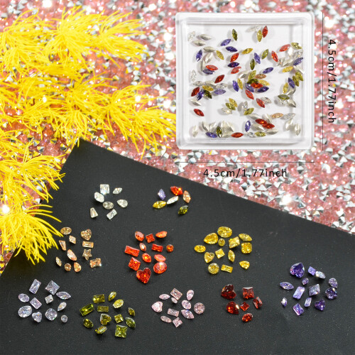 100Pcs/set Elegant Rhinestones 3D Nail Art Crystal-01A 2