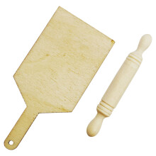 5 Sets Mini Holz Schneidebrett Modell Falsches Nudelholz