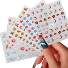Embossed Nail Sticker, Adhesive Nail Art Stickers Decals Engraved Nail Art Decor 5D176