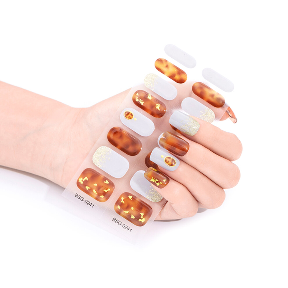 16Pcs Nail Wraps Women Nail Polish Strips Self Adhesive-BSG241