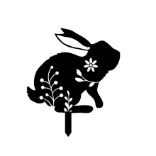 Garden Acrylic Bunny Silhouette Stake Patio Lawn Animal-Style A