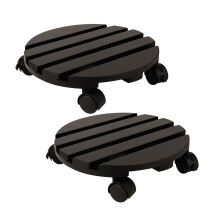 2Pcs Plant Stand Wooden Plant Roller with Lockable Caster Wheels