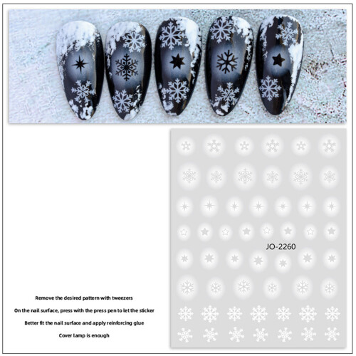 Stylish 3D Snowflake Winter Nail Decor Self Adhesive-6 styles 1