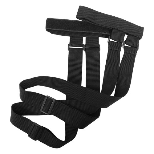 1Pc Portable Black Snowboard Strap Adjustable Nylon Ski Carry Harness 2