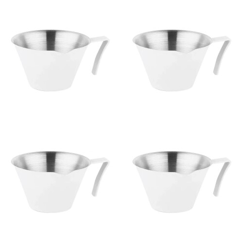 4Pcs Stainless Steels Espresso Coffee Extraction-Frosted white