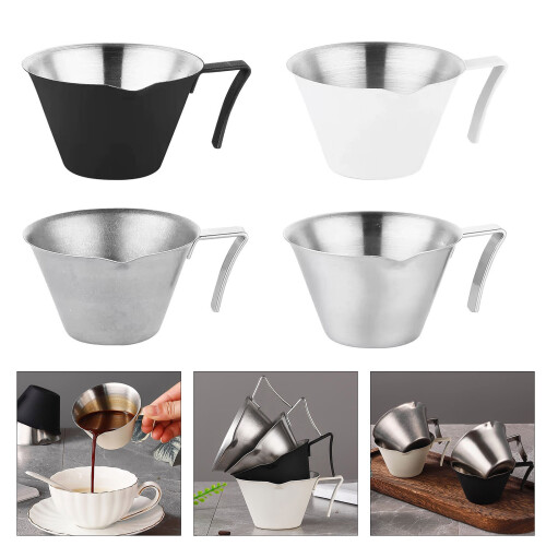 4Pcs Stainless Steels Espresso Coffee Extraction-Frosted white 2
