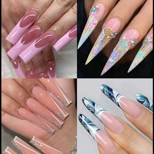 Faux ongles à couverture complète, 12 tailles, pour-style4 2