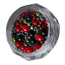 Christmas Nail Rhinestones Nail Supplies Gems Round Pearls-ZZ72