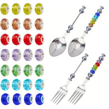Dessert Forks Stainless Steel Fruit Cake Spoon Beadable