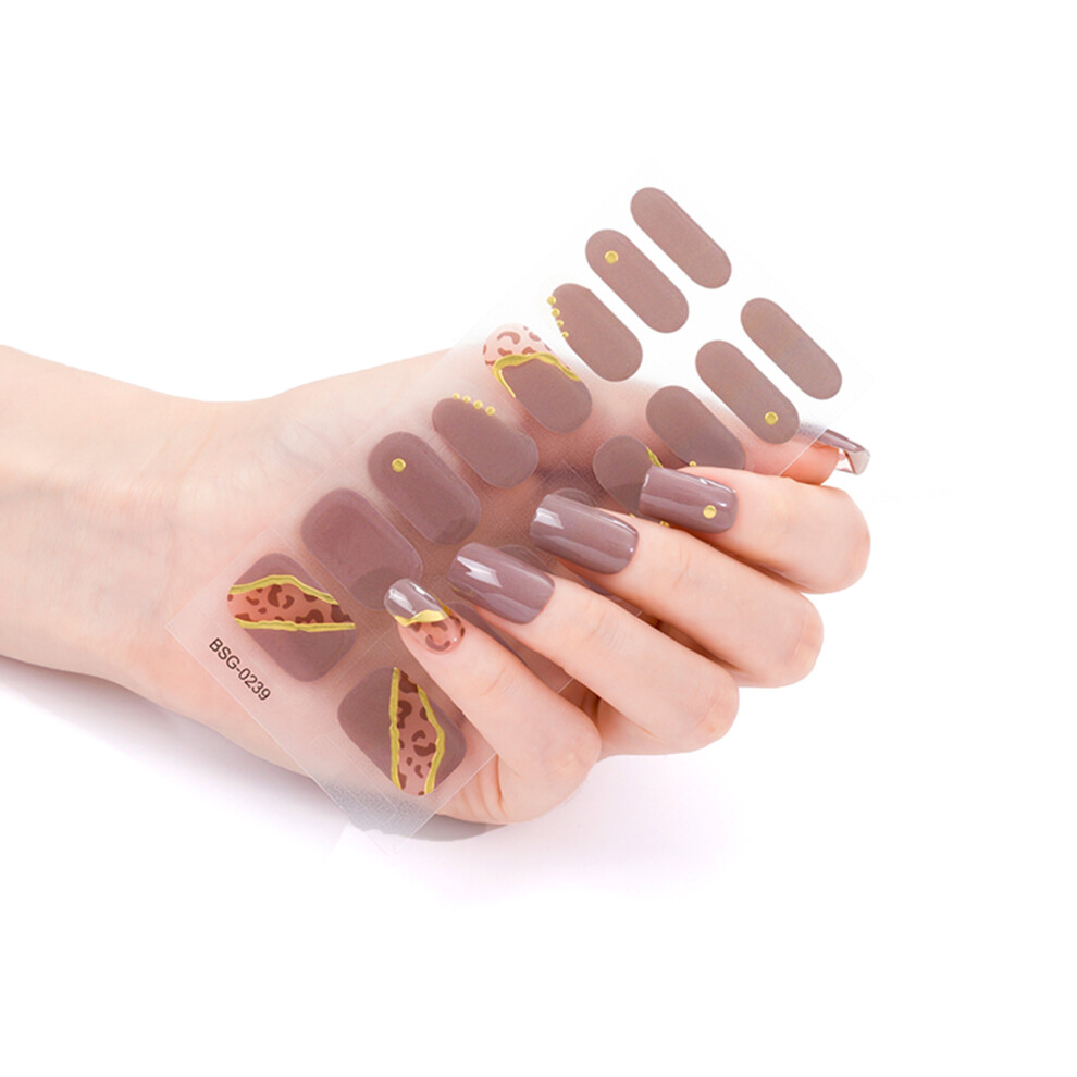 16Pcs Nail Wraps Women Nail Polish Strips Self Adhesive-BSG239