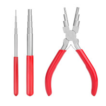 3-delig draadlusgereedschap met 6-in-1 borgtang en-Rood