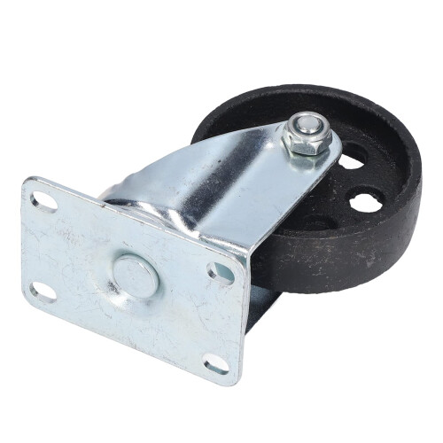 Cark Wheel Caster, Cast Iron, 90Mm Wheel, Plate Rollers, Fixed Structure