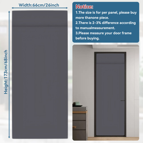 (Gray) Blackout Curtain Made With Polyester For Durability And Easy To 1