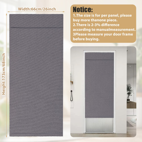 (Gray) Blackout Curtain Made With Polyester For Durability And Easy To 2