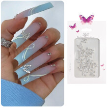 20Pcs Stylish 3D Butterfly Wing Nail Art Decorations Showcase-B
